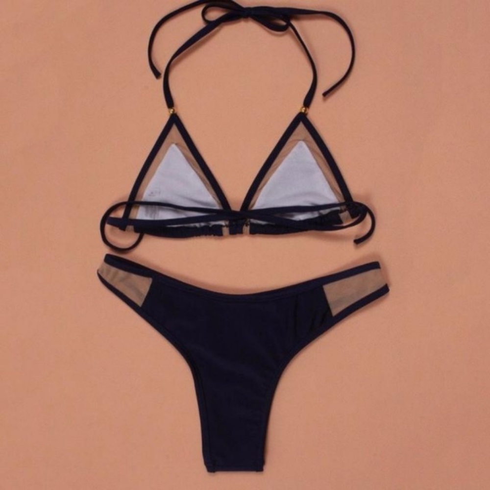 🌺BLACK with mesh trim bikini - Picture 4 of 6